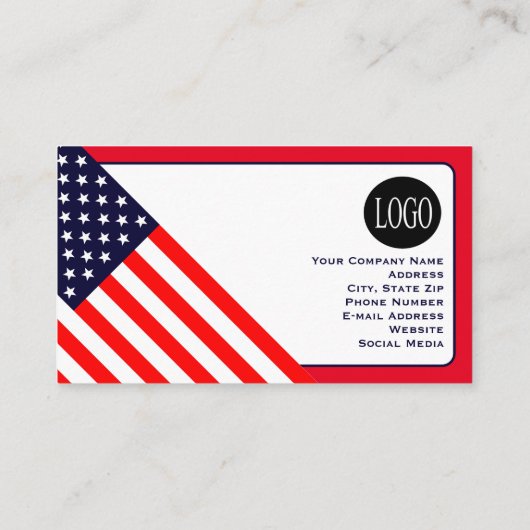 Patriottische Amerikaanse vlag Visitekaartje (Achterkant)