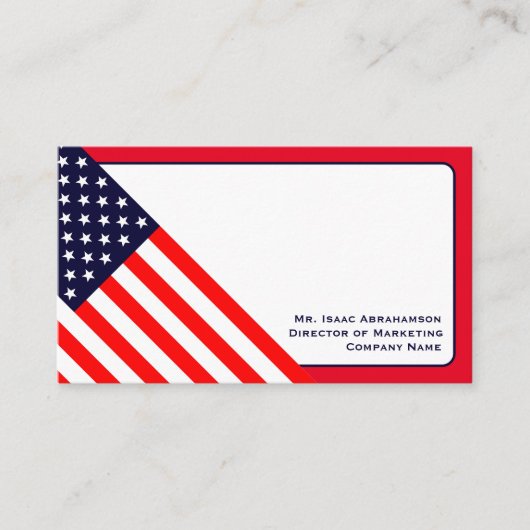 Patriottische Amerikaanse vlag Visitekaartje (Voorkant)