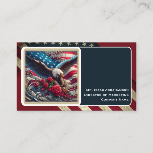 Patriottische Amerikaanse Vlag Visitekaartje (Voorkant)