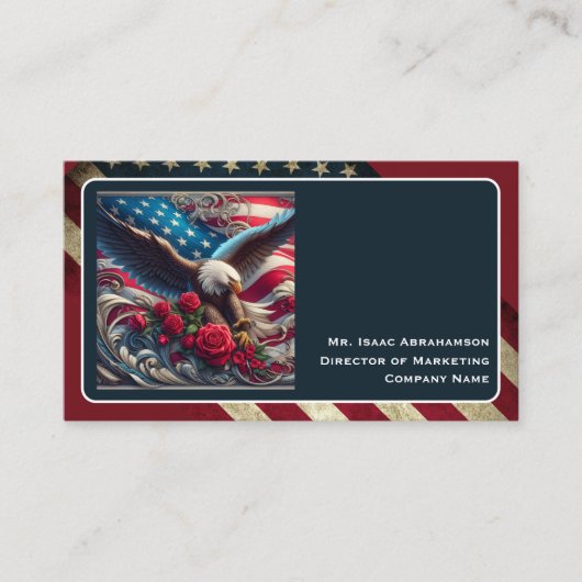 Patriottische Amerikaanse Vlag Visitekaartje (Voorkant)