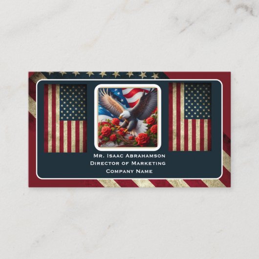 Patriottische Amerikaanse Vlag Visitekaartje (Voorkant)