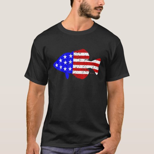 Patriottische Amerikaanse vlag Vist T-shirt (Voorkant)