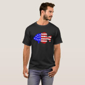 Patriottische Amerikaanse vlag Vist T-shirt (Voorkant volledig)