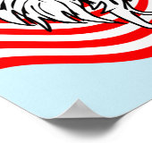 Patriottische Amerikaanse vlag Vlag Bald eagle art Poster (Hoek)