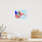 Patriottische Amerikaanse vlag Vlag Bald eagle art Poster (Keuken)