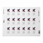 Patriottische Amerikaanse Vlag Vlinder Etiket (Full Sheet)
