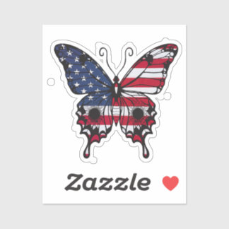 Patriottische Amerikaanse Vlag Vlinder Sticker
