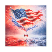 Patriottische Amerikaanse Vlag Vloeistof Spetter