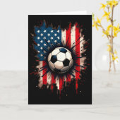 Patriottische Amerikaanse Vlag Voetbal Kaart (Gele Bloem)
