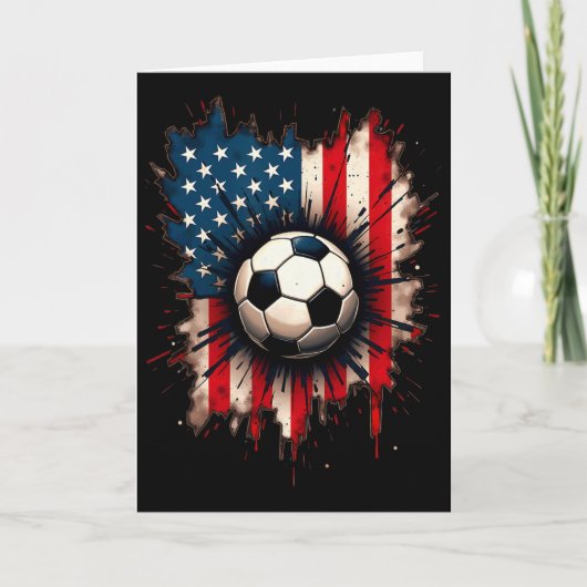 Patriottische Amerikaanse Vlag Voetbal Kaart (Voorkant)