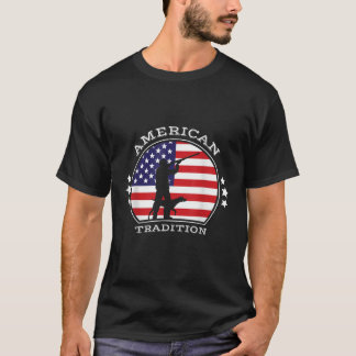 Patriottische Amerikaanse vlag Vogel Jacht Hond Cl T-shirt
