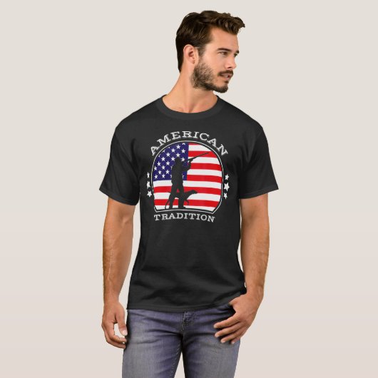 Patriottische Amerikaanse vlag, vogeljacht Klassie T-shirt (Voorkant volledig)