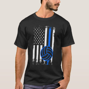 Patriottische Amerikaanse vlag voor volleybalspele T-shirt
