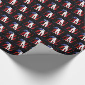 Patriottische Amerikaanse vlag Vrouwenskateboarden Cadeaupapier (Hoek)