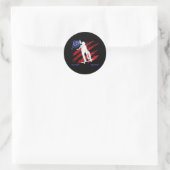 Patriottische Amerikaanse vlag Vrouwenskateboarden Ronde Sticker (Tas)