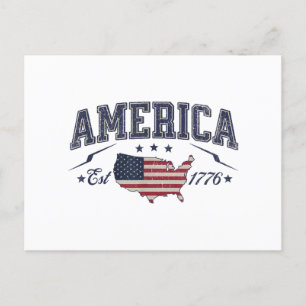 Patriottische Amerikaanse vlag VS Opgericht 1776 4 Feestdagenkaart