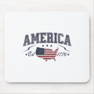Patriottische Amerikaanse vlag VS Opgericht 1776 4 Muismat