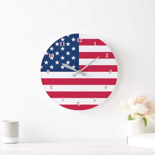 Patriottische Amerikaanse Vlag Wandklok (Huis)