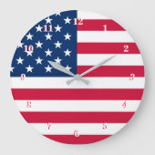 Patriottische Amerikaanse Vlag Wandklok (Voorkant)