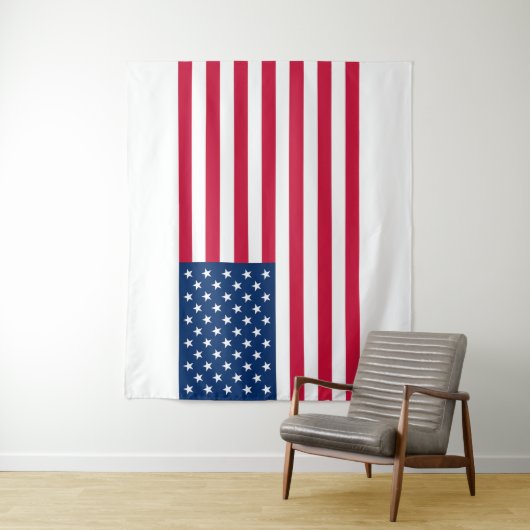 Patriottische Amerikaanse vlag wandtapijt Wandkleed (In situ)