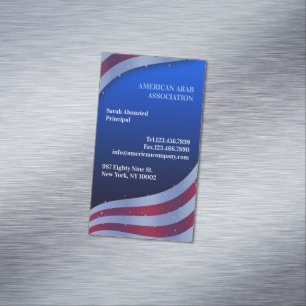 Patriottische Amerikaanse Vlag Zakelijke Kaart Mag Magnetisch Visitekaartje