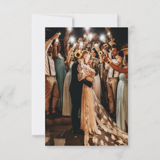 Patriottische Amerikaanse Vlag Zonnebloem Bruiloft Bedankkaart (Achterkant)