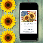 Patriottische Amerikaanse vlag Zonnebloem Bruiloft Save The Date