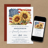 Patriottische Amerikaanse vlag Zonnebloem Familie Kaart