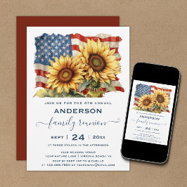 Patriottische Amerikaanse Vlag Zonnebloem Familier Kaart