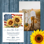 Patriottische Amerikaanse Vlag Zonnebloem FOTO Bru Save The Date