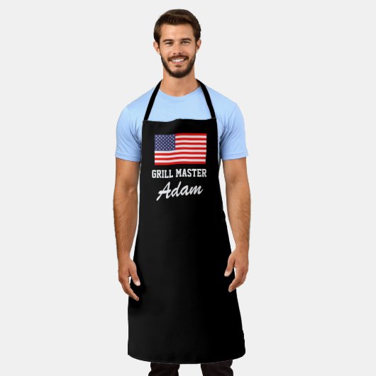 Patriottische Amerikaanse vlag zwarte grill master Schort (Gedragen)