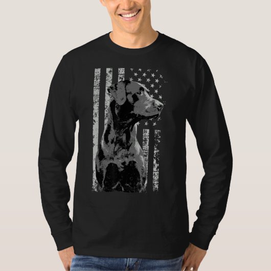 Patriottische Amerikaanse vlag - zwarte labrador v T-shirt (Voorkant)