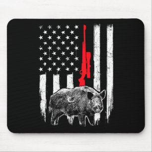 Patriottische Amerikaanse Vlag - Zwijnenjacht Wild Muismat