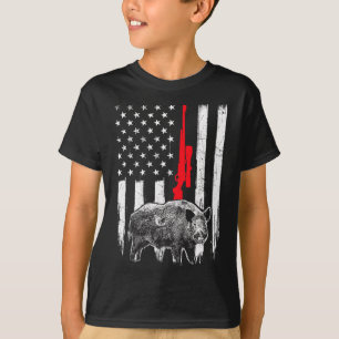 Patriottische Amerikaanse Vlag - Zwijnenjacht Wild T-shirt