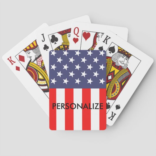 Patriottische Amerikaanse vlaggeenkaart Pokerkaarten (Achterkant)