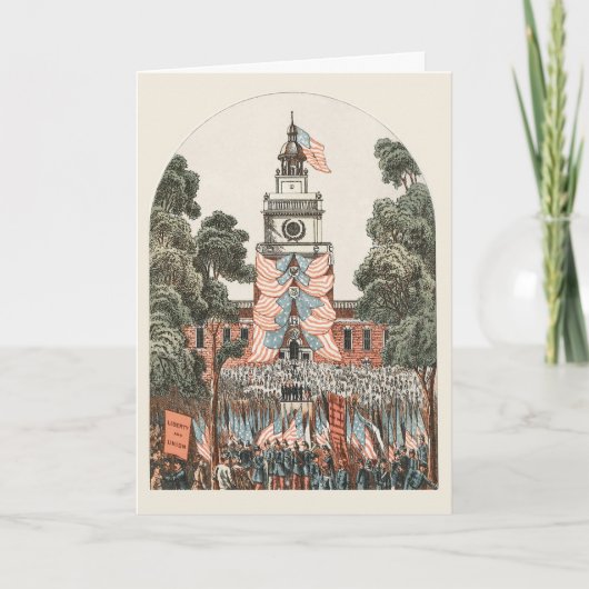 Patriottische  Amerikaanse vlaggen 1894 Feestdagen Kaart (Voorkant)