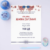 Patriottische Amerikaanse vlaggen en sterrendag Flyer (Enkel)