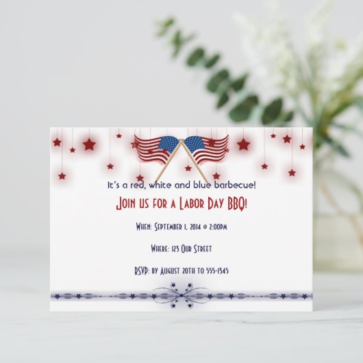 Patriottische Amerikaanse vlaggen en sterrendag Kaart (Staand voorkant)