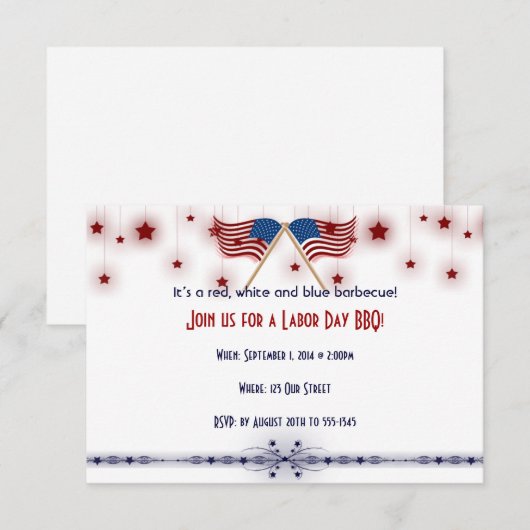 Patriottische Amerikaanse vlaggen en sterrendag Kaart (Voorkant / Achterkant)