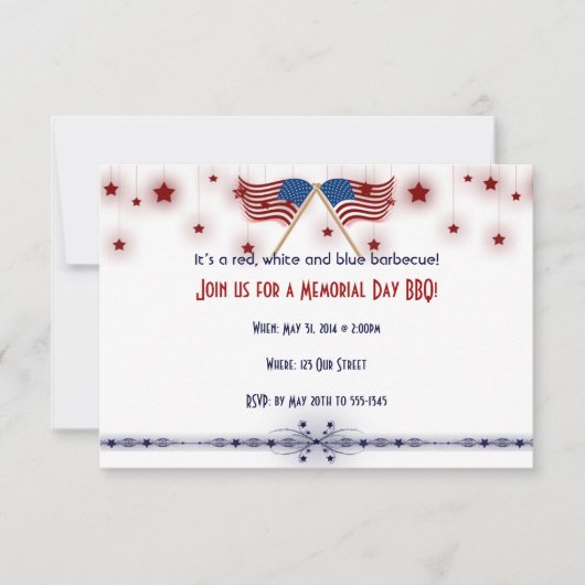 Patriottische Amerikaanse vlaggen en sterrenherden Kaart (Voorkant)