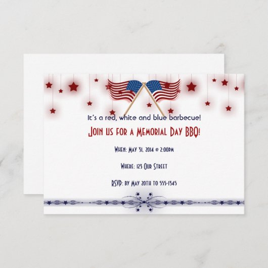 Patriottische Amerikaanse vlaggen en sterrenherden Kaart (Voorkant / Achterkant)