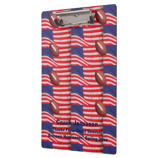 Patriottische Amerikaanse vlaggen, Football Coach  Klembord (Links)