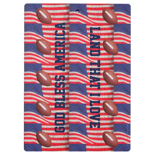 Patriottische Amerikaanse vlaggen, Football Coach Klembord (Achterkant)