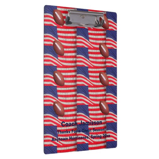 Patriottische Amerikaanse vlaggen, Football Coach  Klembord (Rechts)