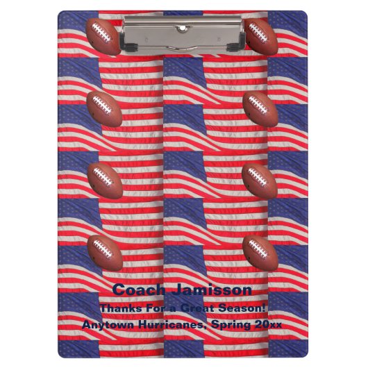Patriottische Amerikaanse vlaggen, Football Coach  Klembord (Voorkant)