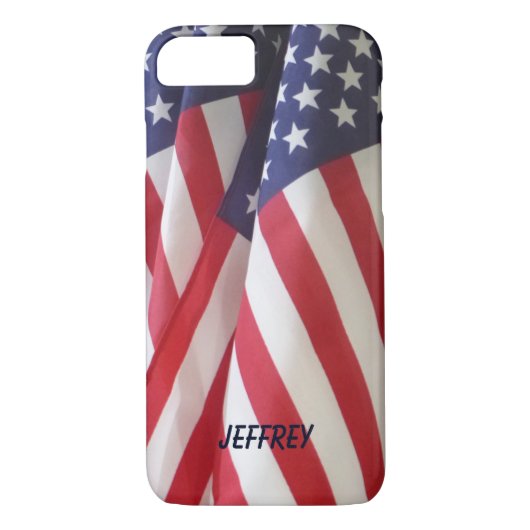 Patriottische Amerikaanse vlaggen, gepersonaliseer Case-Mate iPhone Case (Achterkant)