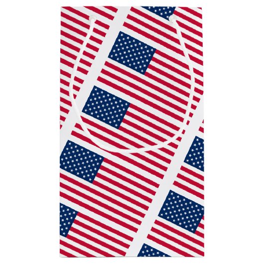 Patriottische Amerikaanse Vlaggen Gift Bag Klein Cadeauzakje (Achterkant)