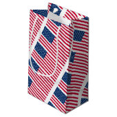 Patriottische Amerikaanse Vlaggen Gift Bag Klein Cadeauzakje (Achterkant Gekanteld)