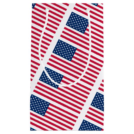 Patriottische Amerikaanse Vlaggen Gift Bag Klein Cadeauzakje (Voorkant)