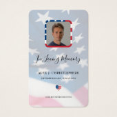 Patriottische Amerikaanse vlaggen Militaire Foto F Visitekaartje (Voorkant)